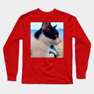 Cat on the Beach Long Sleeve T-Shirt